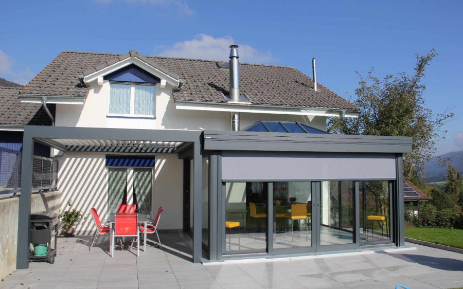 Veranda Verandome, avec pergola bio-climatique